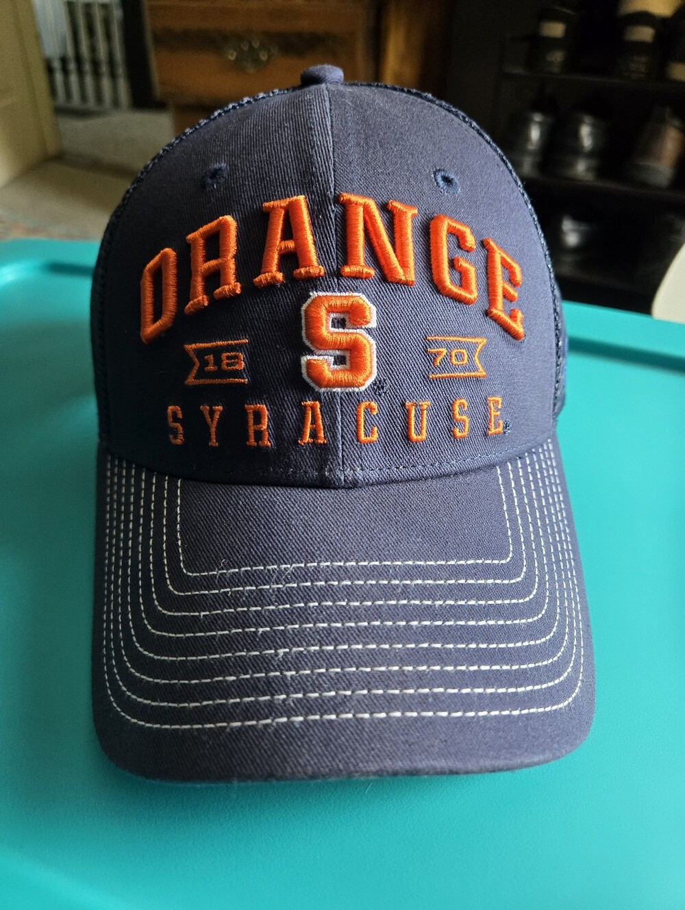 Colosseum Mens Navy Orange Syracuse Adjustable Hat